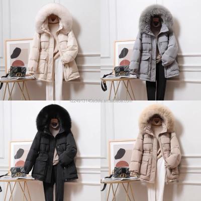 China Waterproof women's down coats women's parkas 2021 outdoor pocket high quality long women's winter clothes for sale