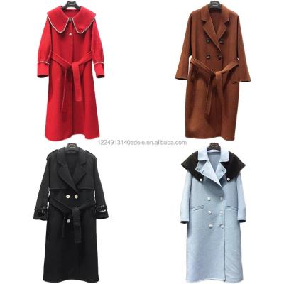 China Women's Cashmere Overcoat Ladies' Fleece Jacket Long Ladies Coat Winter Waterproof Women's Wool Coat Oversize Turn-down Collar for sale