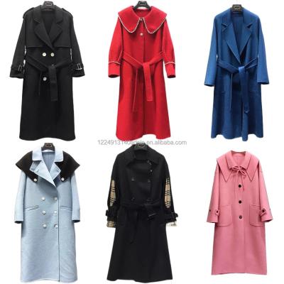 China New European and American border loose coat waterproof in winter women's cashmere coat ladies shearling jacket woolen coat for women for sale