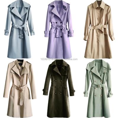 China Fashionable Raincoats Thicken Woolen Lace Up Coat Women's Wool Cashmere Slim Mature Coats For Women Autumn Winter Clothing for sale