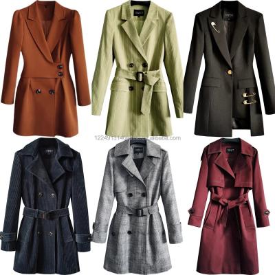 China Wholesale hot sale European style women's autumn raincoat and winter coat women's cashmere coat warm women's cashmere coats for sale