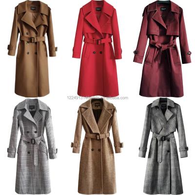 China Factory wholesale waterproof winter coat loose ladies shearling jacket women's cashmere coat wool coat for ladies for sale