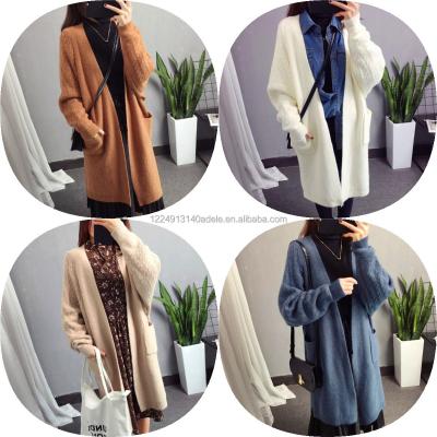 China Warm Wool Knitted Sweater Chunky Hoodie Oversized Sweater Anti-wrinkle Women Winter Cardigan for sale