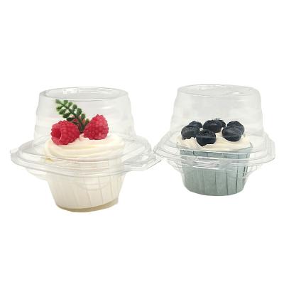 China Wholesale Custom Disposable Transparent Independent Packaging PET Cupcake Packaging Plastic Box for sale