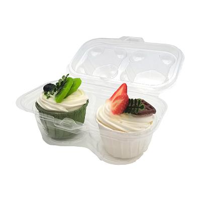 China Disposable the cupcake box is transparent and filled with two thickened pieces for one time for sale