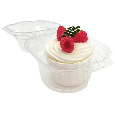 China Disposable Custom Cupcake Packaging Box Simple White Dessert Packaging Transparent for sale