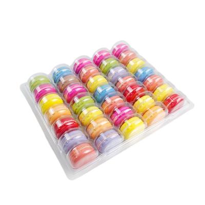 China Disposable Clear PET Plastic Blister Clamshell Box 35 Macaron Tray Packaging For Retail Customize To Accept for sale