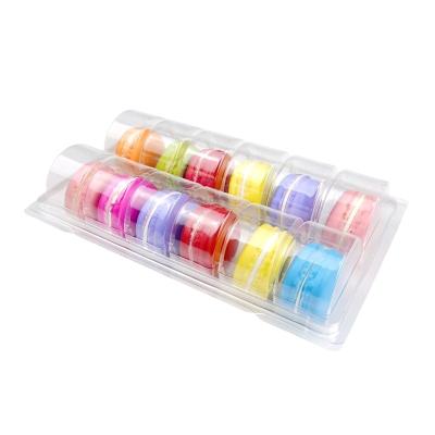 China Good Quality Disposable Clear Transparent PET Blister Plastic Clamshell Box Packaging For 12 Macarons for sale