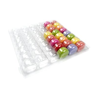 China 48 Disposable Macarons Blister Boxes Clear Plastic Clamshell Packaging With Customized Accept for sale