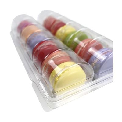 China 12 Disposable Macarons Blister Boxes Clear Plastic Clamshell Packaging With Customized Accept for sale