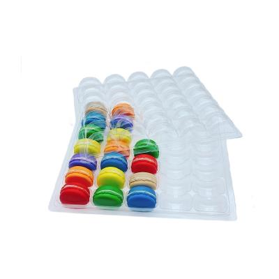 China Disposable Hot Sale Blister Macaron Tray Clear Plastic Box For 35 Macaroons Whole Sale Packing for sale