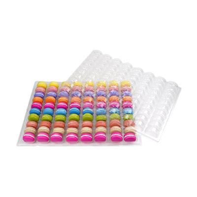 China Wholesale disposable clear PET blister clamshell plastic box for 80 macarons with factory cheap price for sale