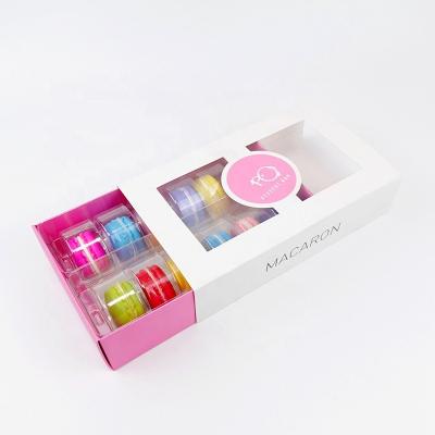 China Disposable Customize Macaron Packaging Box For 12pcs Macaroons With Clear Window for sale