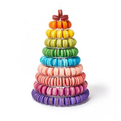 China Wholesale 10 Tiers Disposable Plastic Macaroon Tower Display Stand for sale