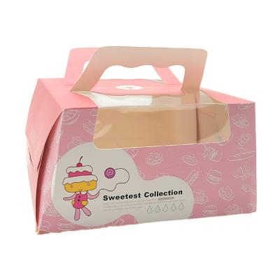 China Recyclable Exclusive Square Food Mousse Portable Pastry Cake Packaging Cardboard for sale