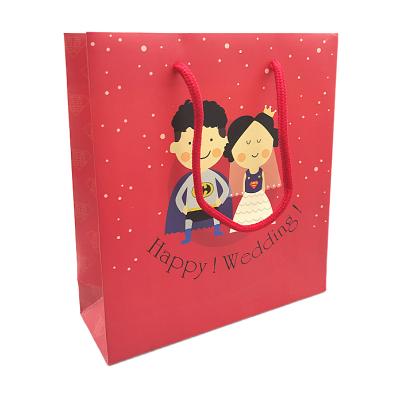 China Recycled Materials Customization Festival Gift Red Paper Bag For Gifts Candy Dessert And Anything Else for sale