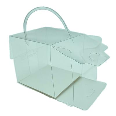 China Disposable PET Plastic Packaging Box For Bakery Transparent Box With Handle for sale