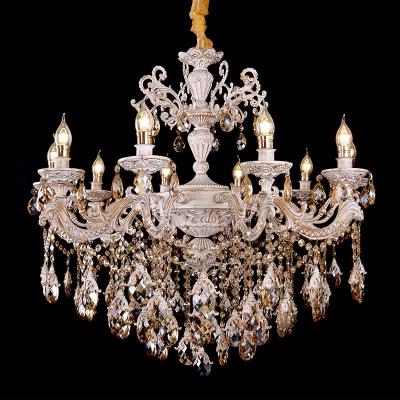 China European classic living room lamp villa home interior decoration white luxury led modern crystal chandelier for sale