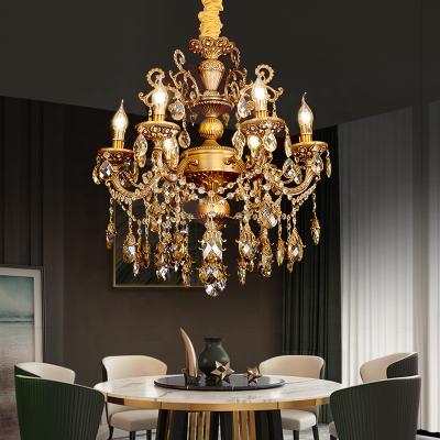 China EUROPEAN Large Candle Light Ceiling Pendant Light Hotel Living Room Lighting Modern Crystal LED Chandelier Chandelier for sale