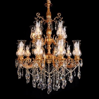 China Gold European style luxury modern chandelier for hotel villa living room for sale