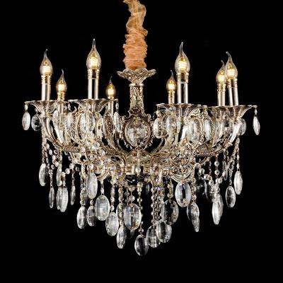 China Classics K9 Crystal Chandeliers For Living Room High Quality Simple Modern Luxury Glass Pendant Light EUROPEAN Gold For Hotel Chandeliers for sale