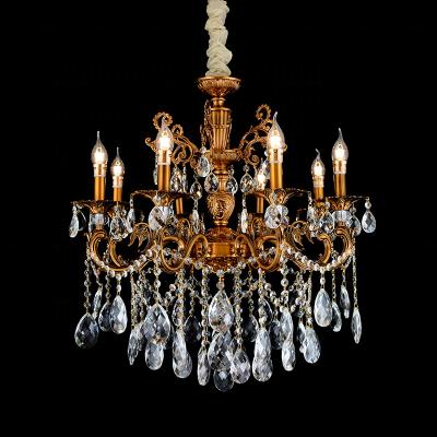 China EUROPEAN K9 Cristal Hanging Light Luxury LED Crystal Chandelier Modern Pendant Light Fixture for sale