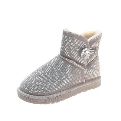 China Wholesale Glitter Wool Bling Diamond Glitter Snow Boots 2020 Fashion Trend True Winter Boots Sheep Fur for sale