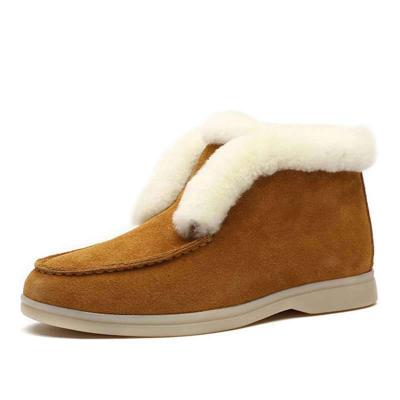 China Unique Winter Thermal Platform Non-slip Shoes Snow Furry Plush Slippers Indoor Boots For Women for sale