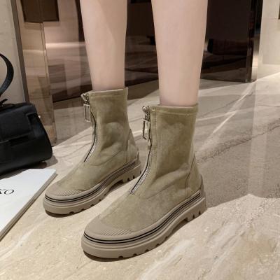 China New 2020 Quality Unique Women's Hot Selling Guaranteed Unique Sports Leather Electrically Heated Casual Flat Short Boots for sale