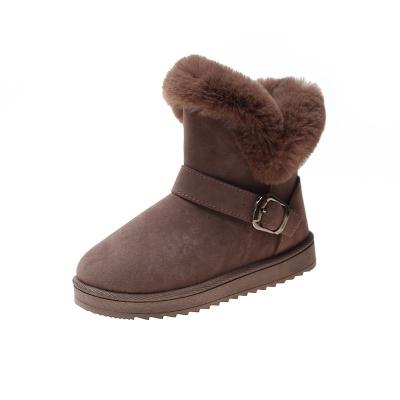 China Popular Thermal Comfortable Snow Boots Fuzzy Slides Winter Boots With Factory Made Fur For Women for sale