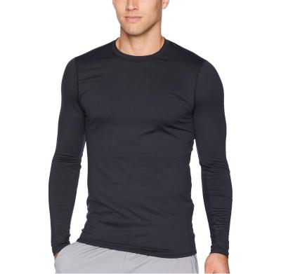 China Custom Simple Muscle Fit Gym T-shirt Mens Crew Neck T-shirt Mens Breathable Long Sleeve T Shirt for sale