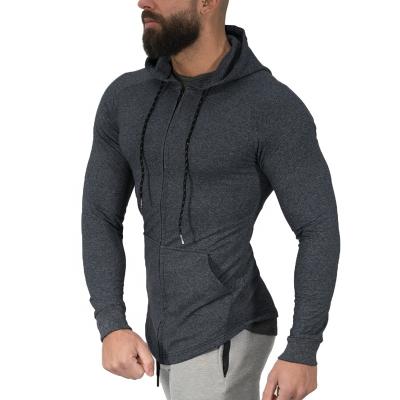 China Fashion New Custom QUICK DRY Men's Bodybuilding Hoodie Zip Up Long Sleeve Sportswear Tracksuits Clothing With Hood Sweatshirt Men for sale