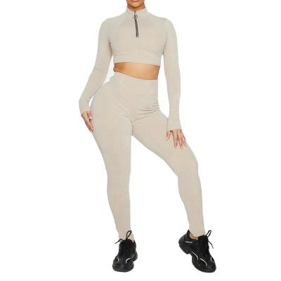 China High Quality Custom Made Breathable Yoga Suit Women Slim Tracksuit 2 Piece Jogger Ladies Sweatsuit for sale