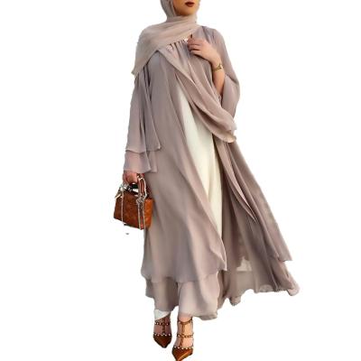 China 2021 Soft Cardigan Abaya Cardigan Solid Color Long Dress Feminine Elegant Plus Size Dress Soft Feeling for sale