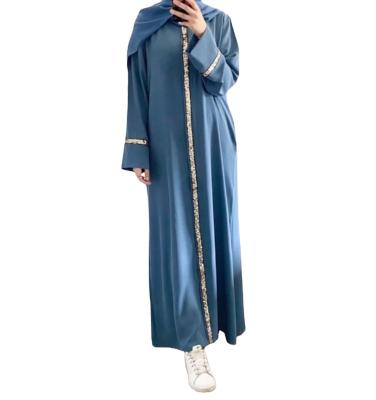 China Sequin Maxi Dress Classic Women Sequins Decorate Abaya Splicing Rim Sequins Dress Middle East Beading Islamic Dress for sale