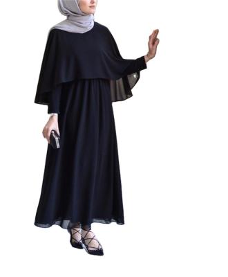 China High Quality Turkish Middle East Abaya Solid Color Round Collar Plus Size Long Dresses Women Closed Dress for sale