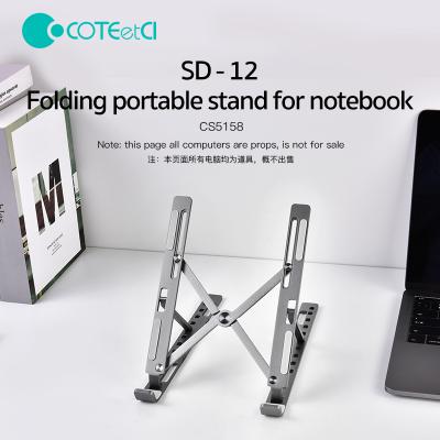 China Foldable Creative Laptop Stand Aluminum Alloy Lift Heat Dissipation Desk Base Can Be Folded Portable Bracket 9 Speed for sale