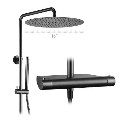 China With Sliding Bar Bathroom 3 Way Metal Gray Brass Thermostatic Shower for sale