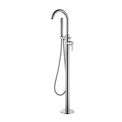 China With Slide Bar Classic Antique Brass Floor Free Standing Jasupi Swan Shower Faucet For Bathtub for sale