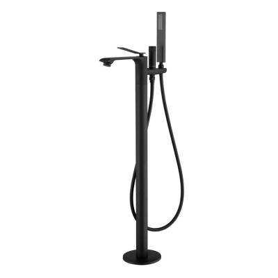 China With Slide Bar Jasupi Freestanding Bathtub Faucet Matte Black Brass Mixer Taps for sale