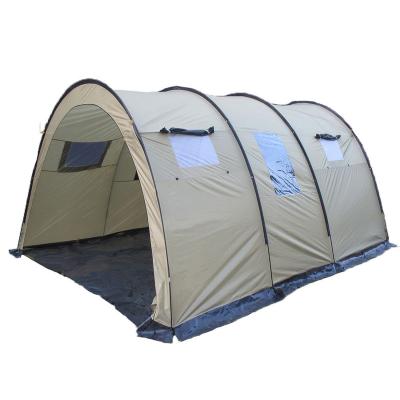 China Extended Type Wholesale 6 Person 3 Rooms Tunnel Folding Outdoor Camping Tent Large Military Tents For Family for sale