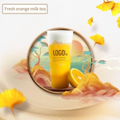 China Eco-Friendly Disposable For Cold Drinks Custom Printed PP Bubble Boba Cups 500ml 700ml Hard Thick Milk Tea Plastic Reusable With Lids for sale