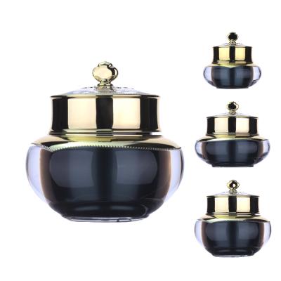 China 4 oz 10g 150ml cosmetic luxury custom matte black small double color cosmetic amber jars 30ml with spoon black for sale