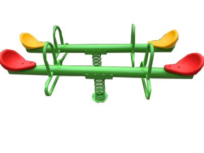 China Seesaw Plastic Seat Preschool Play Equipment Outdoor Galvanized Steel for sale