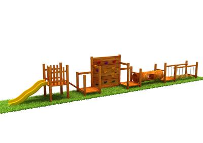 Chine Ensemble extérieur de jeu de jardin d'enfants de jeu d'équipement de glissière nette préscolaire en bois de Climging à vendre