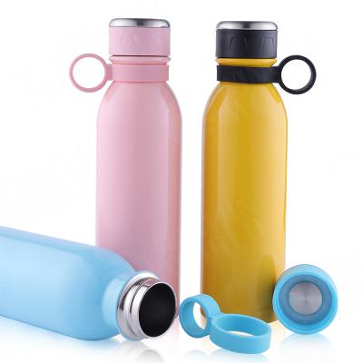 China Portable Business Thermos 500ml Vacuum Cup Insulated Flask Stainless Steel Water Bottle With Soft Silicone Handle for sale