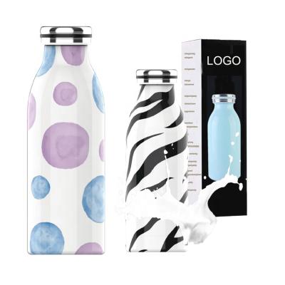 China Double Sustainable Custom Water Bottle 500ml , Sport Wall Stainless Steel Insulated Water Bottle for sale