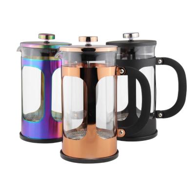 China Viable Custom BPA Free Glass French Press Coffee Maker with Stainless Steel Planger French Press Set for sale