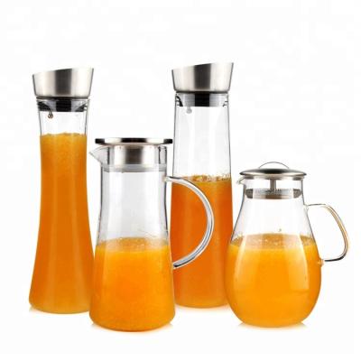 China Hot Selling High Quality Sustainable Borosilicate Cold Water Glass Pitcher for sale