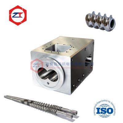 China Barril de extrusora de tornillo doble de plástico modificado para ZE77 Berstorff Φ77mm Distancia central 63.3mm en venta